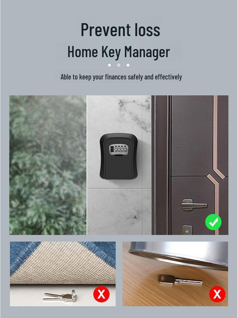 Anti-Theft Key Lock Box for Home and Office