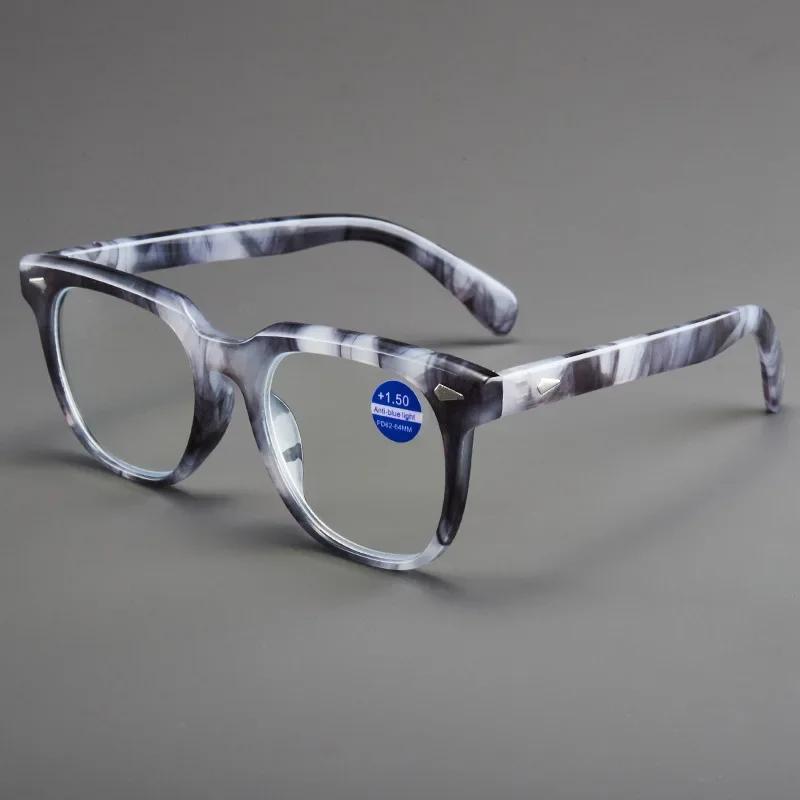 New Square Frame Reading Glasses Retro Printing Glasses Frame Men Women High-definition Presbyopia Glasses Farsighted Eyewear