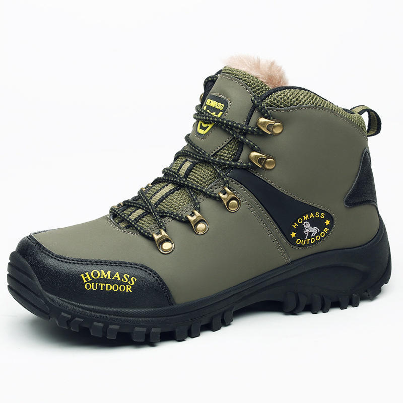 New Winter Men's Waterproof Snow Boots Plus Velvet Warm Shoes Outdoor Non-slip Sports Shoes