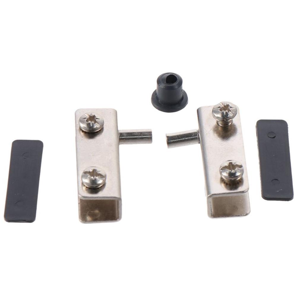4 Pairs Silver Door Hinge Iron Pivot Hinge Sturdy Glass Clamp  for Free-Swinging Glass Door