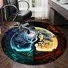 Yin-yang Tree Of Life Round Carpet Chair Cushion Round Entryway Rug, Soft Round Rugs for Living Room, Bedroom, Circle Carpet Decor Gifts