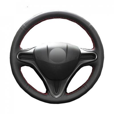 Hand Sew Car Steering Wheel Cover Microfiber For Honda Fit 2009-2013 City Jazz
