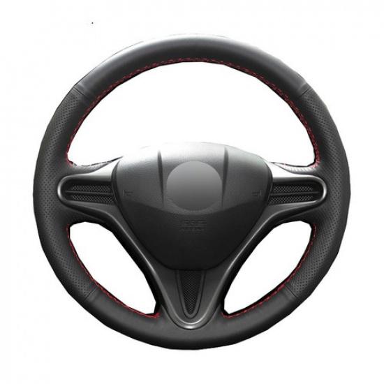 Hand Sew Car Steering Wheel Cover Microfiber For Honda Fit 2009-2013 City Jazz
