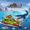 Orange Building Blocks Compatible with Lego Jurassic Series: Tyrannosaurus Rex Puzzle Toy - Perfect for Kids.