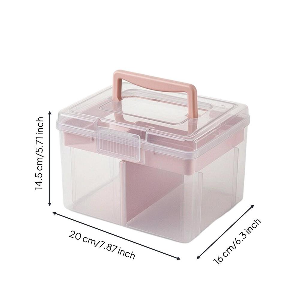 Desktop Storage Box Dustproof with Lid Latching for Desk, Craft Room