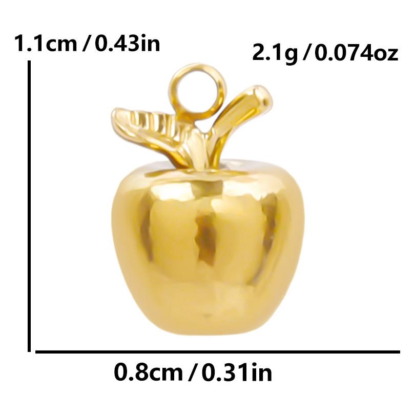 2pcs Fashion Apple Charms In Bulk Stereoscopic Fruit Pendants Stainless Steel Charms For Jewelry Making Supplies DIY Accessories