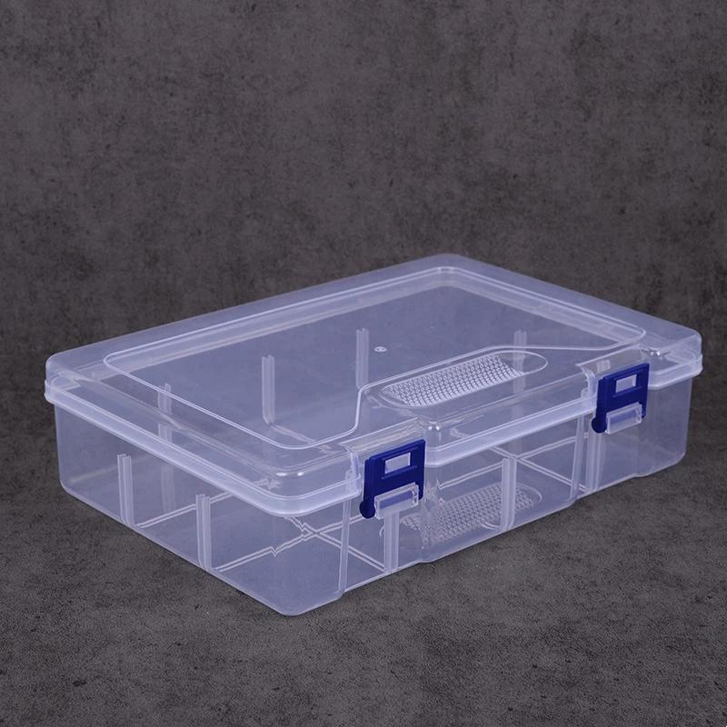 1Pcs Partitions Adjustable Handicraft Parts Classification Box Multi‑Lattice Transparent Storage Box Convenient To Use