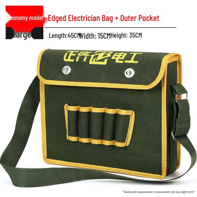Multifunctional Electrician Crossbody Tool Bag - Canvas, Extra Thick with Large Capacity Pockets for Men