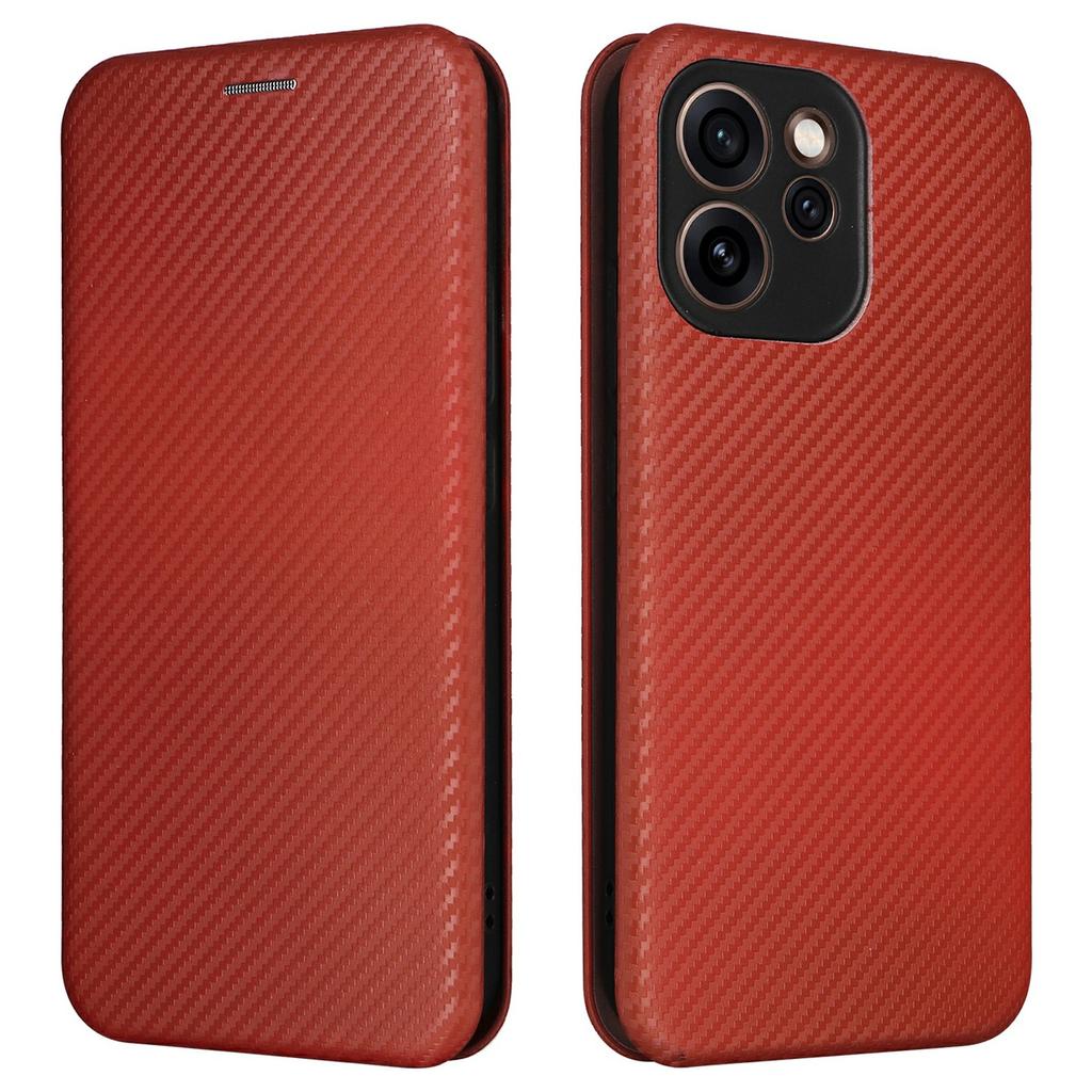 For Oppo Reno15 F 5G Case Carbon Fiber Texture Drop-Proof PU Leather Phone Cover