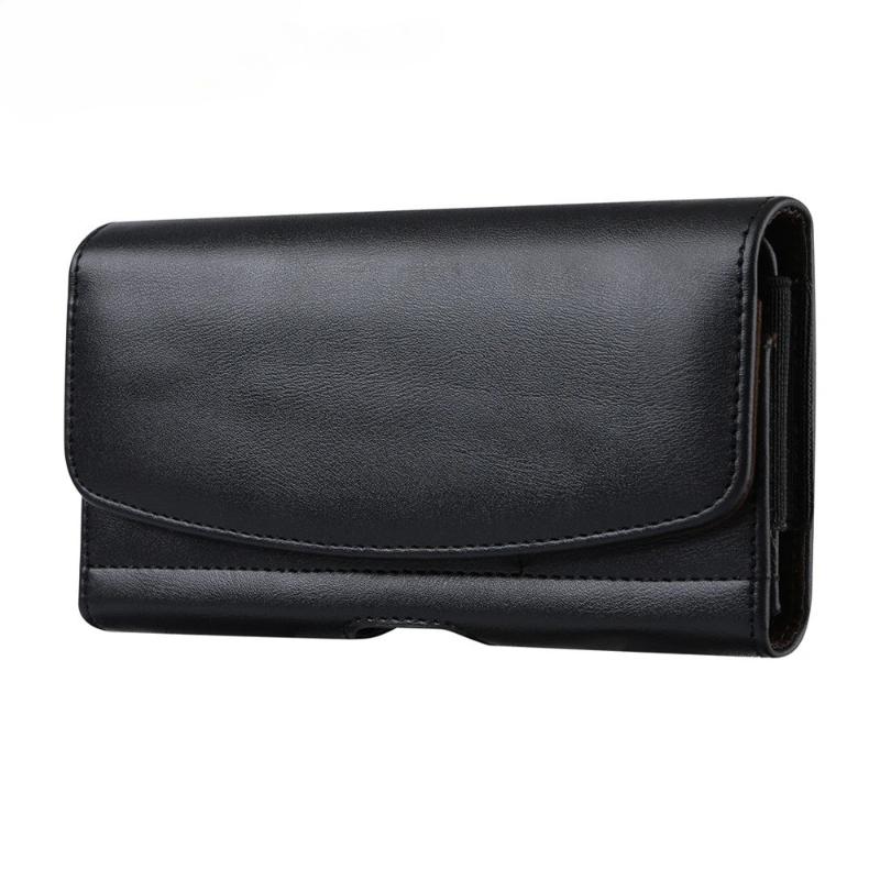 Men's Multifunctional Waist Bag Horizontal Flip Cover Leather Belt Mobile Waist Bag Lnsert Card Hanging Waist Magnetic Suction Phone Case Coin Purse