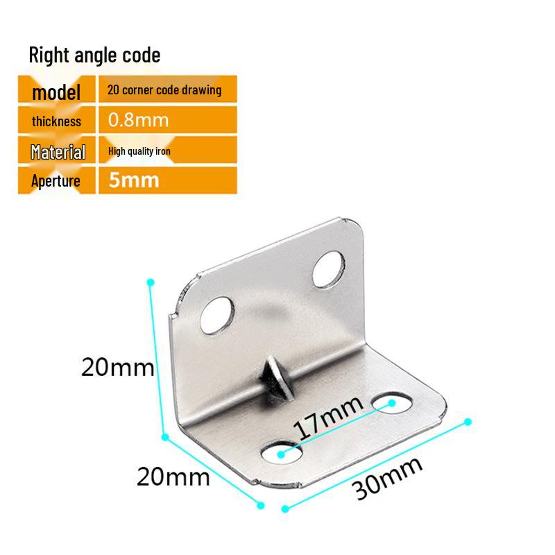 Kostenloser Versand 90° L-förmige Winkel für Holzregale, Tische, Stühle, Schränke, Kleiderschränke und Eisenstützen