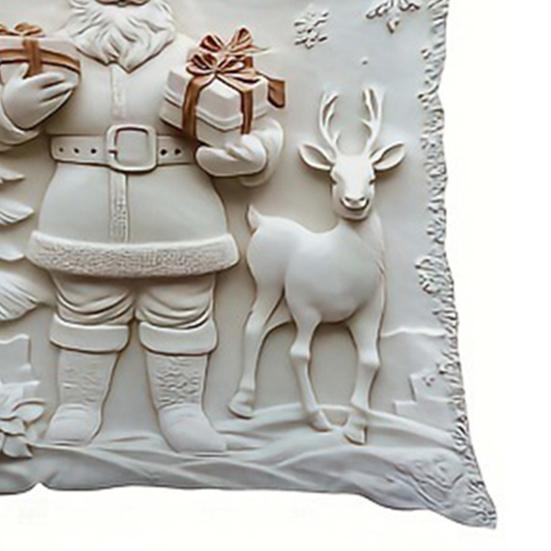 Yousheng 4Pcs Christmas Pillow Cover Santa Reindeer Snowman Tree Cushion Cover Decorative Square Throw Pillow Case for Home Living Room Bedroom Decor
