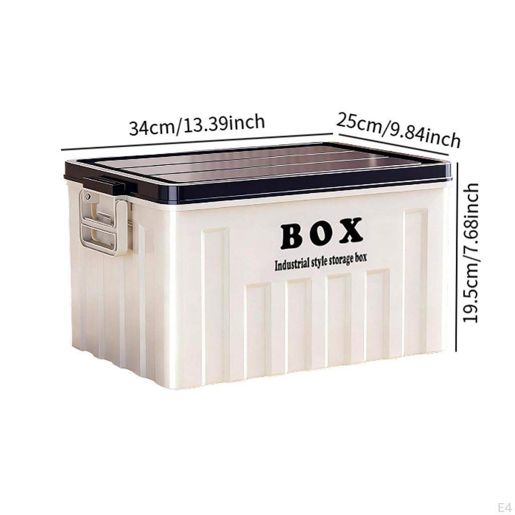 Lidded Storage Bin Container Car Trunk Organizer Utility Crate with Handles Box Lid for