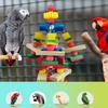 Pet Bird Chew Toy Natural Wood Blocks Cluster for Cockatiel Conure Cockatoos Teeth Grinding Perfect for Cage Bird