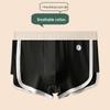 Men's Pure Cotton Breathable Striped Boxer Briefs - Mid-Waist, Loose, Flat Leg Shorts