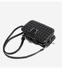 Gothic Style Textured Black Shoulder & Crossbody Bag with Rivets for Women