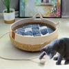 Woven Four Seasons Cat Bed Removable Upholstery Sleeping House Cat Scratch Floor Rattan Wear-resistant Washable Cat Pet Supplies