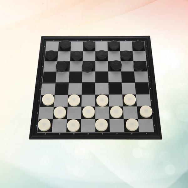 1 Set Checkers Durable Folded Plastic Chess Checkers Checkers Set Draughts for Kids Children Adults