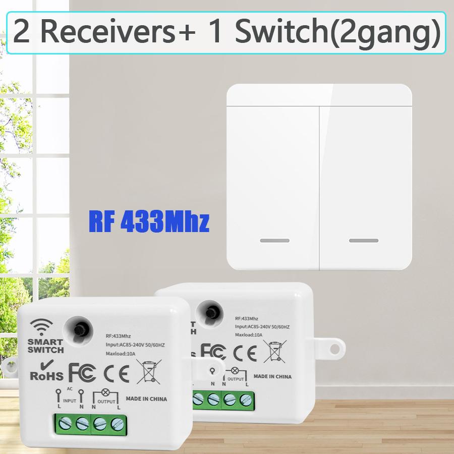 100-240V RF 433Mhz Light Switch Remote Control 1/2/3 Gang Panel Wall Switch Wireless ON OFF Switch Interruptor for LED Lighting