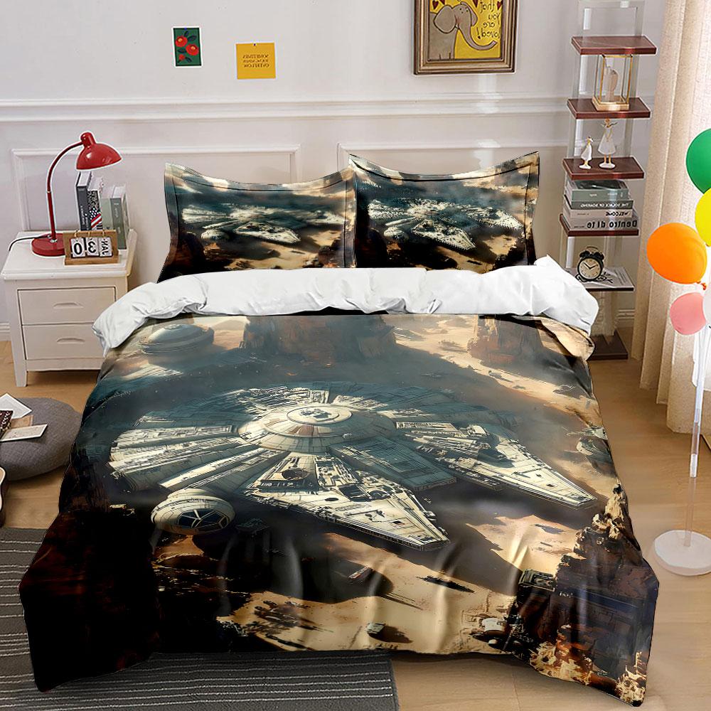 Spaceship on rocky terrain. Bedding sets Duvet cover sets Duvet covers Pillowcases(1 * Duvet Cover 2 * Pillowcases without duvet insert) 135x200cm