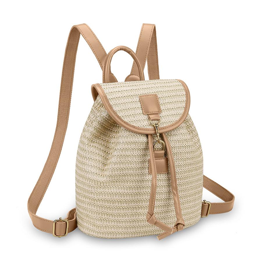 Women's Straw Backpack Summer Boho Bohemian Hollow Shoulder Bag Hobo Crochet Woven Travel Bags for Women Knitted Beach Back Pack