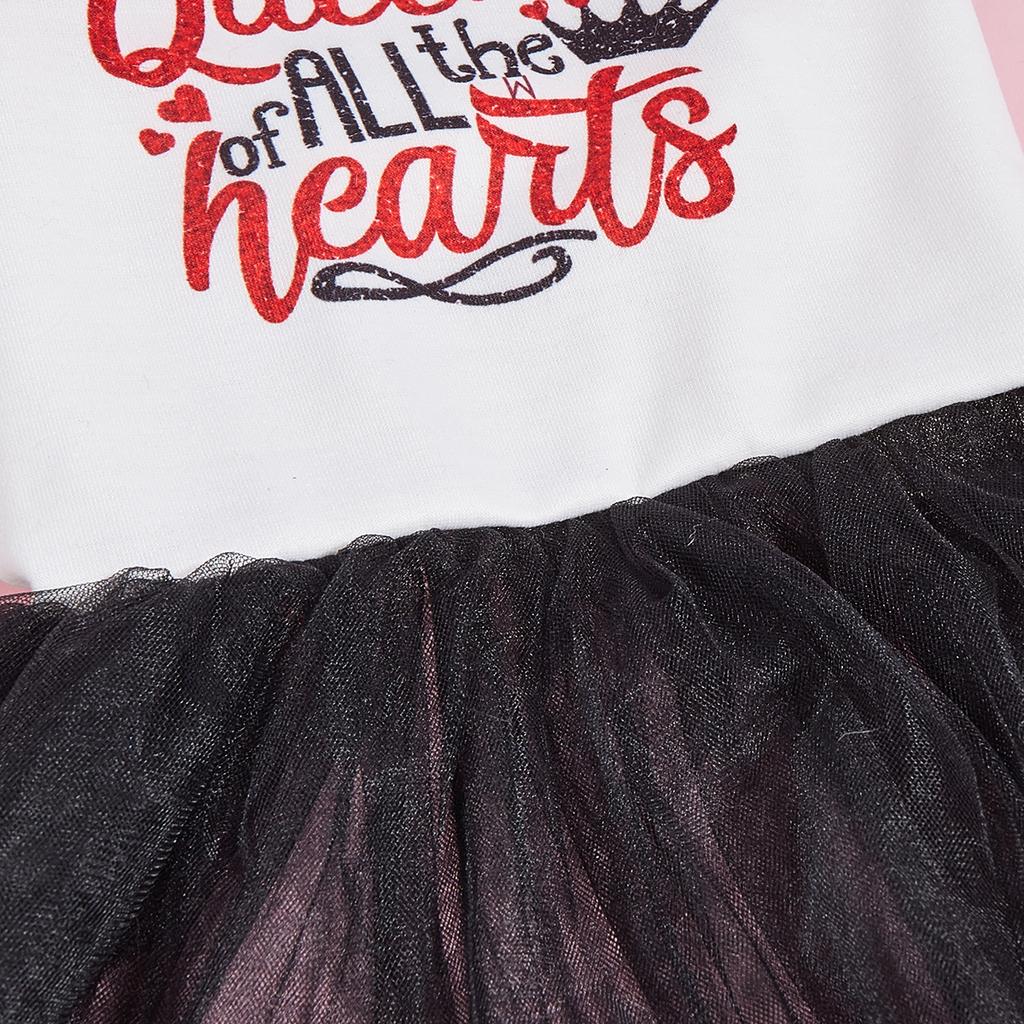 Pet Dress with Pink Tulle Skirt & Love Elements, Cute Puppy Outfit, Fashion Small Dog Apparel, Sweet Pet Wear for Valentine Day