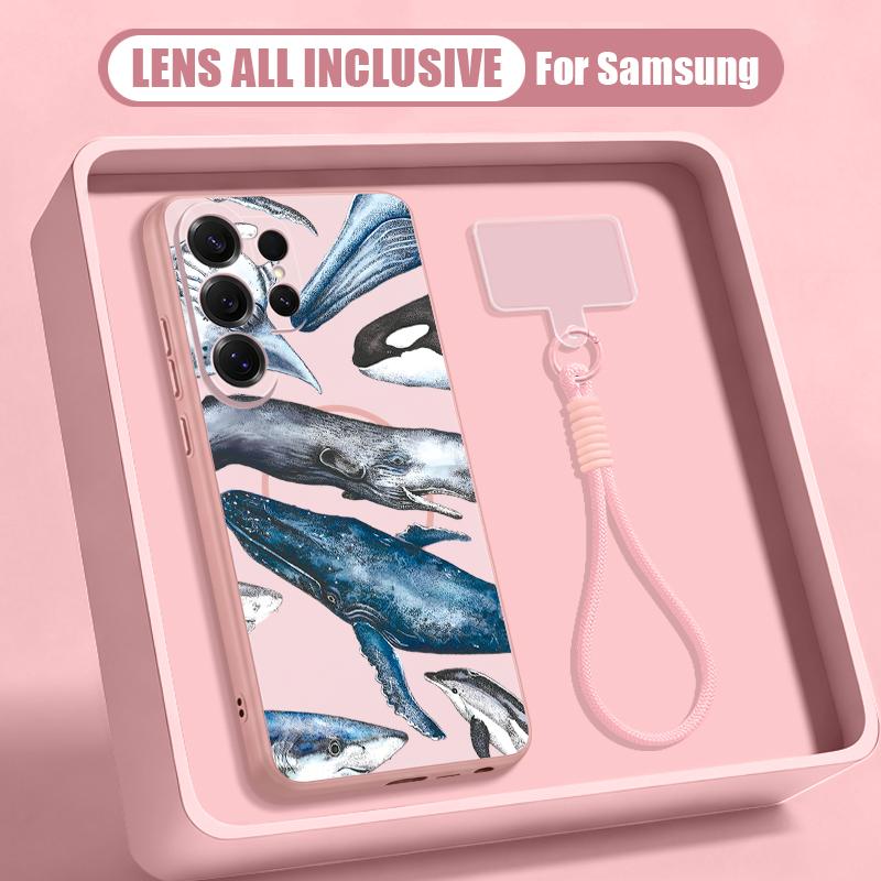 Blue and White Surfing Wave Case For Samsung S26 Ultra S25 FE S24 S24 Plus A57 A37 A17 A56 A36 A16 A55 A35 A15 A54 5G Hybrid Magnetic Matte Cover