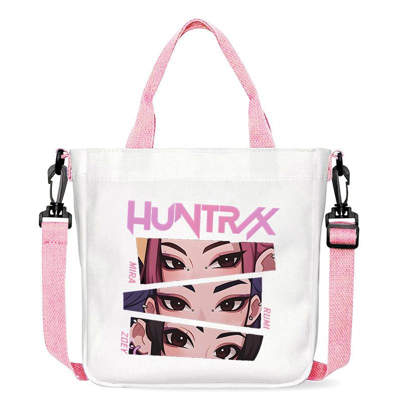 KPop Demon Hunters Theme Women Canvas Shoulder Bag Boys Girls Tote Handbag Anime Fashion Crossbody New Kids Xmas Gifts Kid Friendly Entertaining Fun