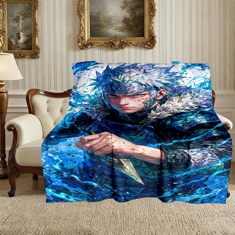 1pc Digital Print Nap Blanket, Naruto Blanket for Home Use, All Season Warmth, Christmas and Valentine's Day Gift Blanket