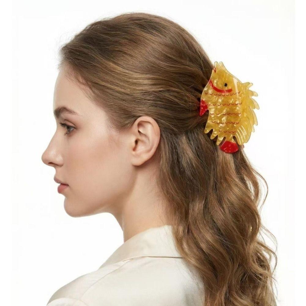 Acetate Fish Hair Claw Jaw Clamp Acetate Shark Clip Cute Fish Hair Clip Daily Styling