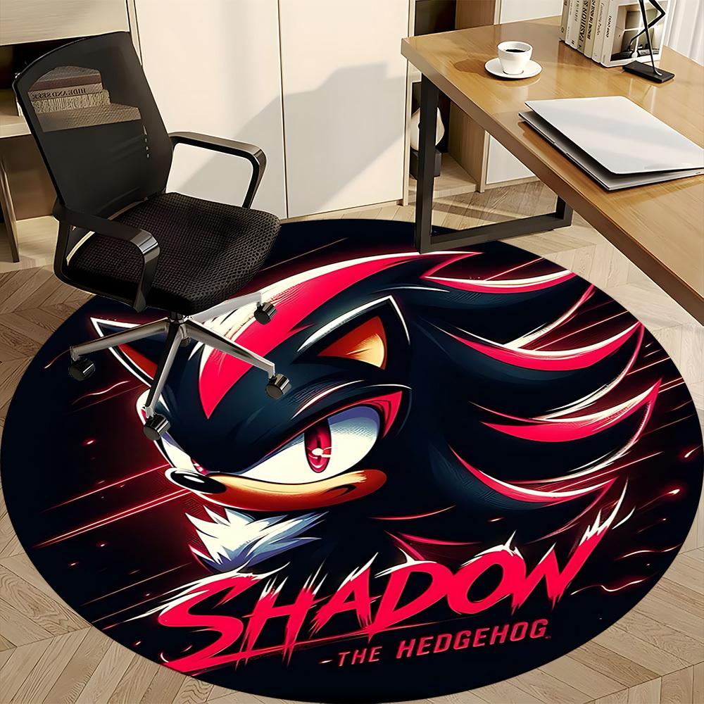 Shadow Hedgehog S-Sonic Office Round Area Rug, Indoor Mat Suitable For Office, Under Office Chairs Bedroom Living Room Home Decor, DT1212070