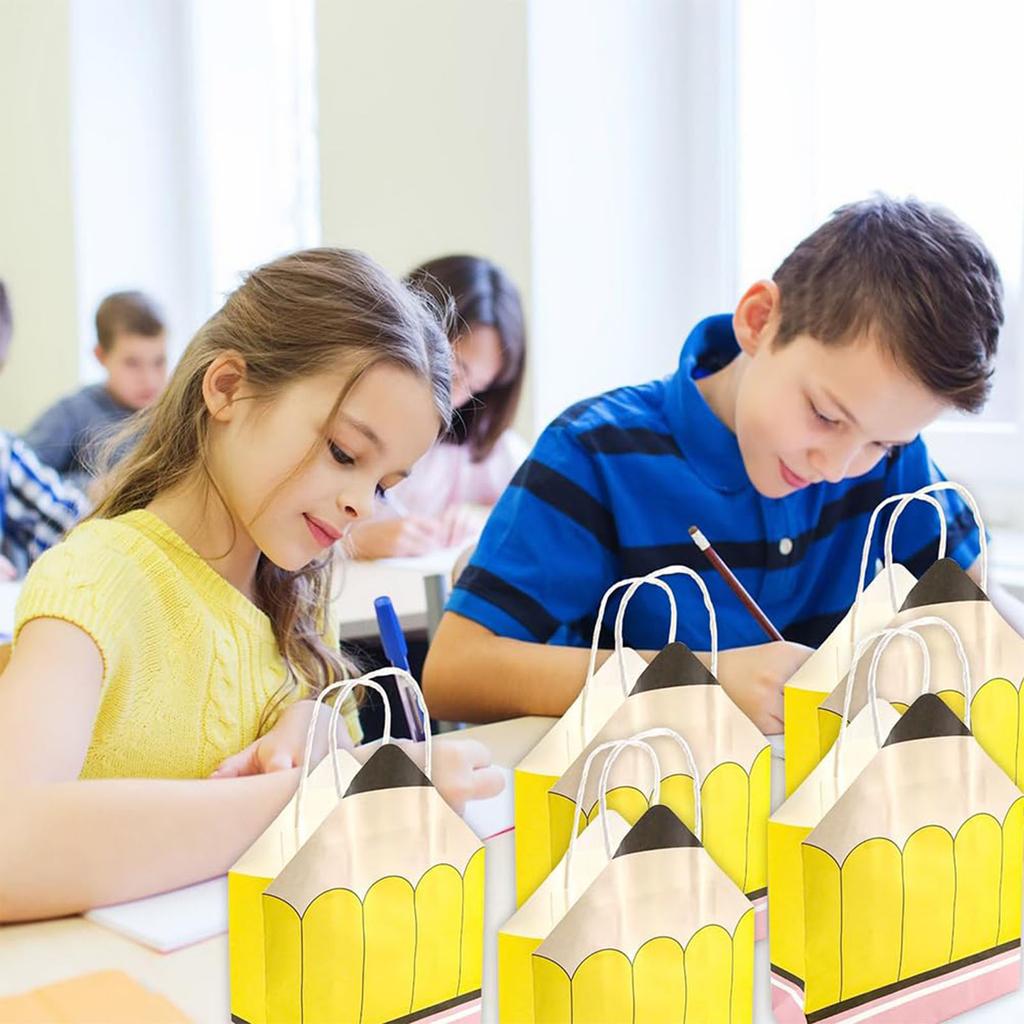 Back To School  Pencil Handheld Rope Paper Bag Campus Party Gift Bag