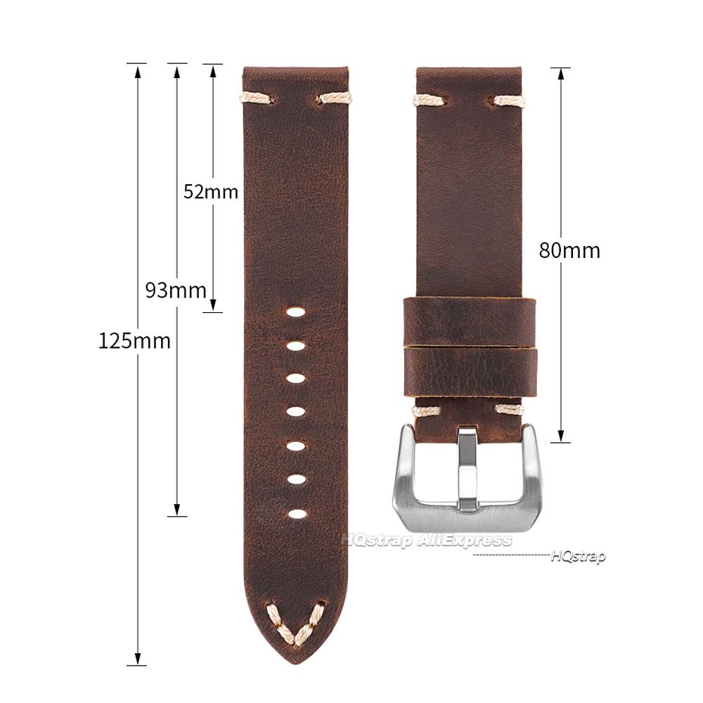 Neues Vintage Lederarmband 18mm 20mm 22mm 24mm 26mm für Panerai Armband für Samsung Watch4/5/6/7 40mm 44mm Klassisches Business-Band