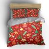 Merry Christmas Gingerbread Design Bedding set (1 duvet cover, 2 pillowcases, duvet not included)
