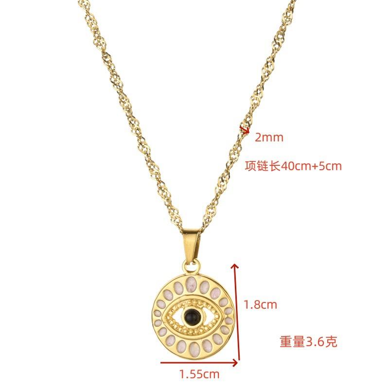 Women Stainless Steel Devil Eye Pendant Clavicle Necklace Light Luxury Versatile Fashion Jewelry