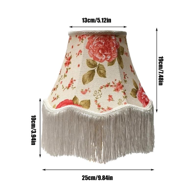 Soft Light Filtering Cloth Lamp Shade With Delicate Lace Trim Elegant Fringe Lampshades For Reading And Relaxation