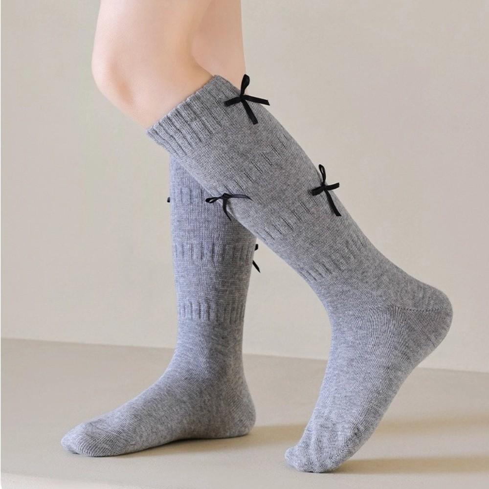Korean Style Long Girls Socks Solid Color Grils Stocking Soft Pile-up Socks  1-5 Year