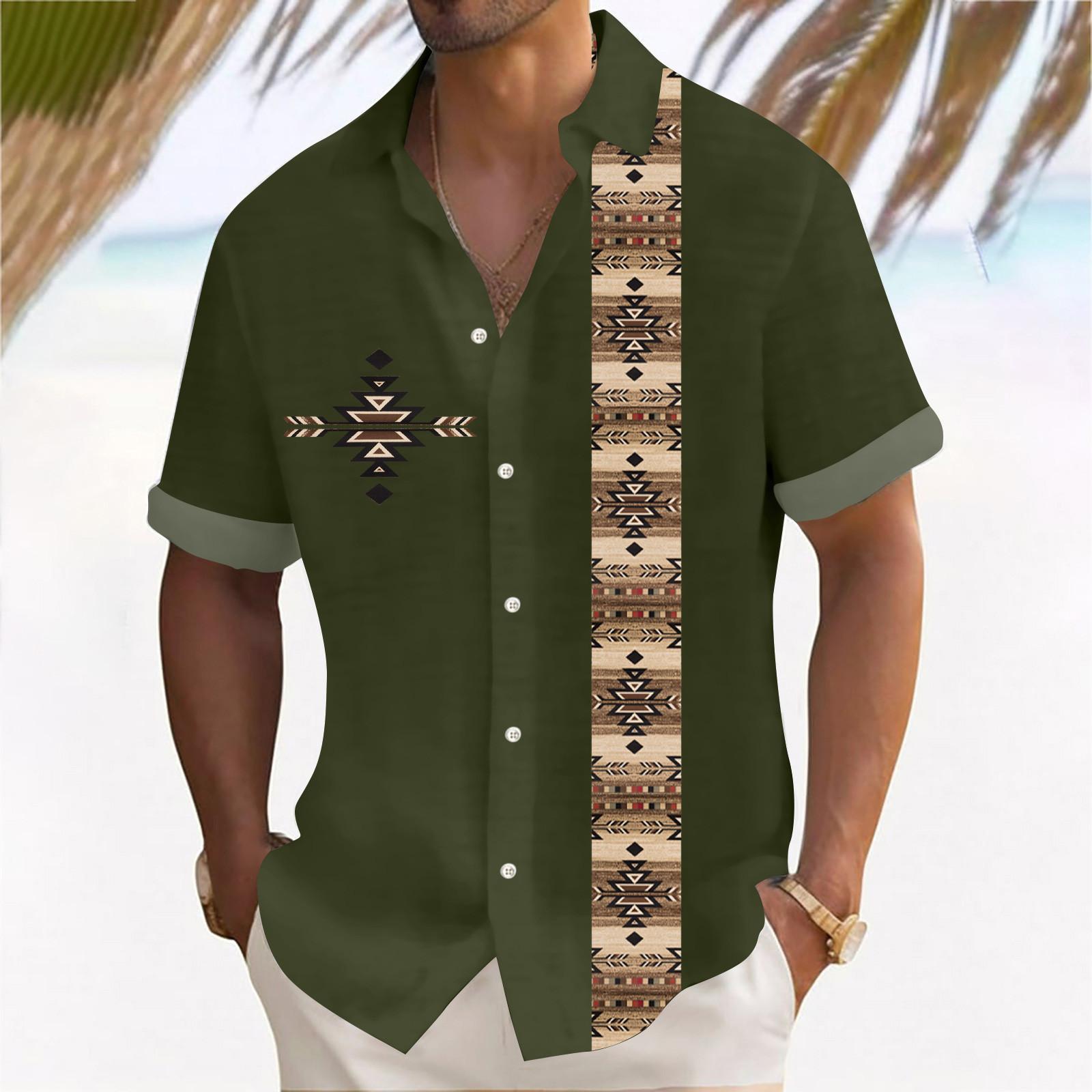

Гавайская рубашка для мужчин, мужские винтажные рубашки для боулинга на пуговицах, летняя пляжная рубашка с коротким рукавом