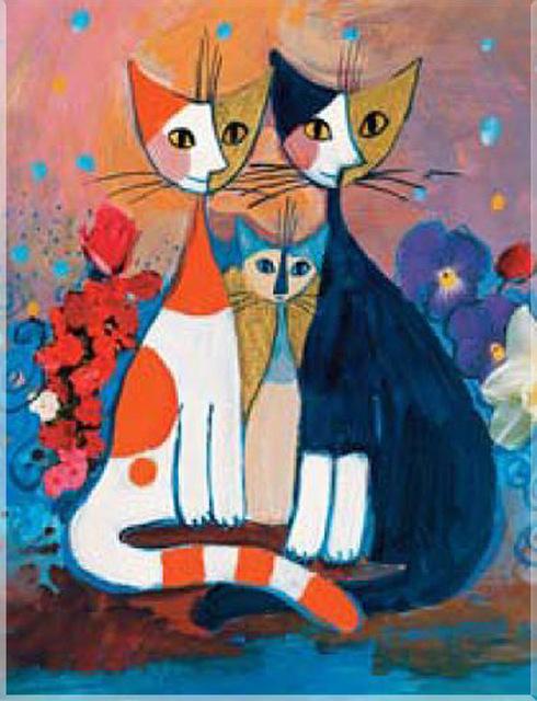 5D DIY Diamond Painting Full Square Cartoon Cat Family Cross Stitch Kits Picture of Rhinestones Decor Embroidery Diamond Mosaic