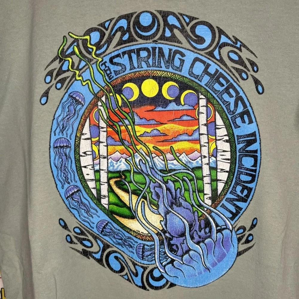 

2002 String Cheese Incident Green T-Shirt Tour Short Sleeve Full Size SN28 Unisex T-Shirt S