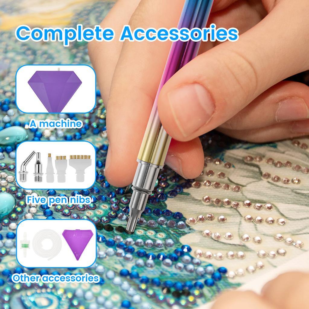 Elektrisches Diamond Art Stift-Set Diamantmalerei Stift Werkzeug Malzubehör Kein Wachs erforderlich Wiederaufladbare Stifte Diamantmalerei Werkzeug
