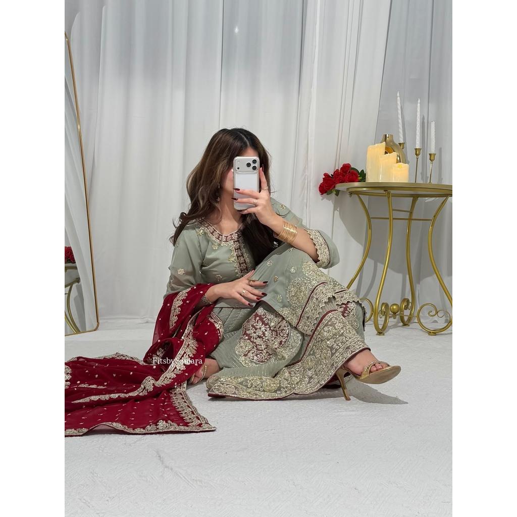 Bollywood Paksiatni Designer Palazzo Suit Indian Party Wear Ethnic Salwar Kameez