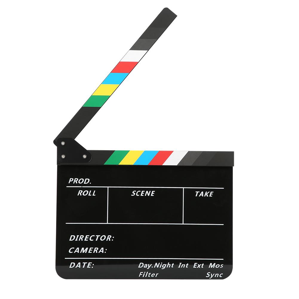 30x25CM Director Video Scene Clapperboard Professional Movie Film Action Clap Tool Acrylic