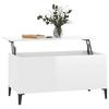 Glossy White Coffee Table 90 X 44.5 X 45 Cm Engineered Wood