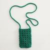 New Hollow Knitting Phone Bag For Women Colorful Hand Woven Shoulder Crossbody Bag Simple Travel Beach Handbag Small Purse Pouch