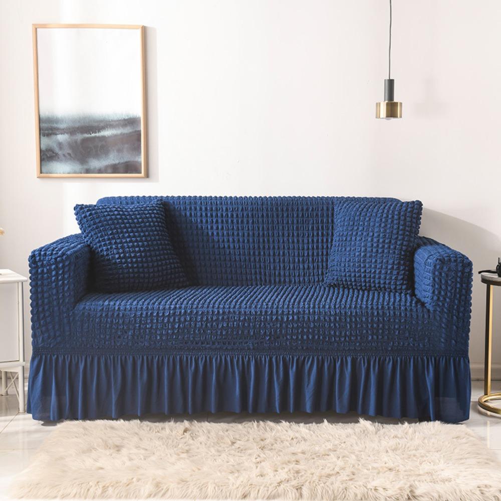 1/2/3/4 Seater Seersucker Grid Sofa Cover Dirt-resistant Sofa Slipcover Sofa Protecter  Living Room