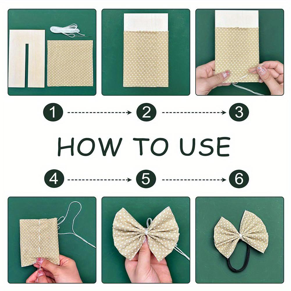 5pcs/set New Wooden Bow Template, Log Material Barrettes Bow Plate, Suitable Sewing, Ribbon Bow Handicrafts, 8mm Slot Bow Making Tools