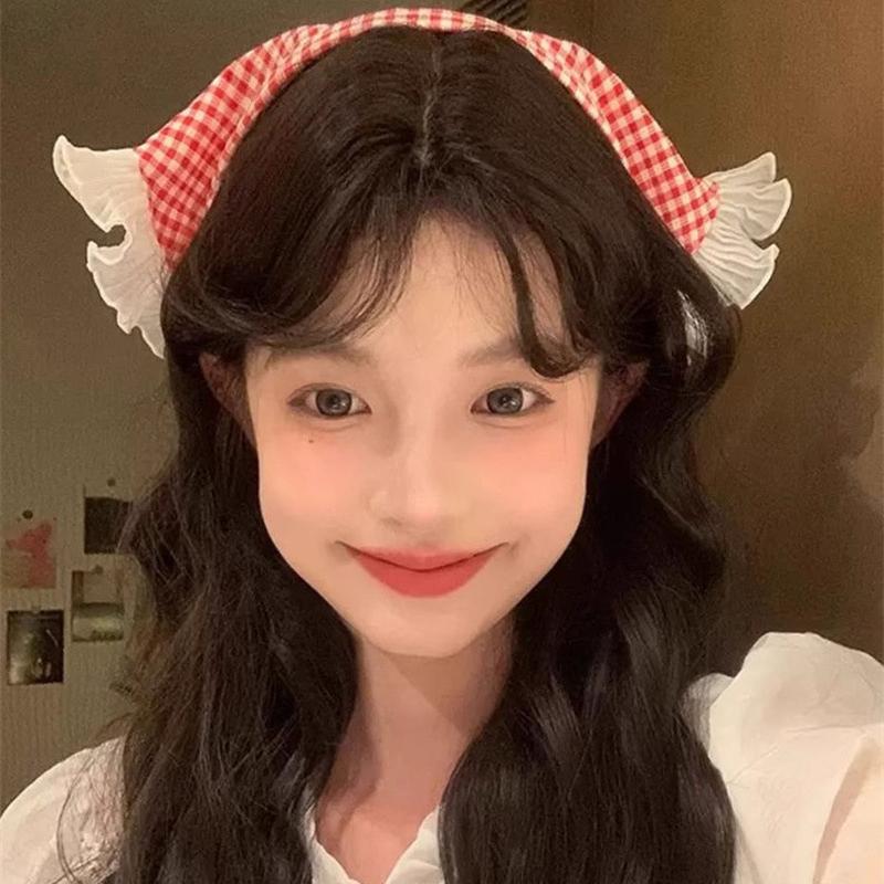 Lace Triangle Hair Scarf Headband Countryside Style Innovative Design Lotus Leaf Edge Mesh Sweet Girls Hair Accessories Gift