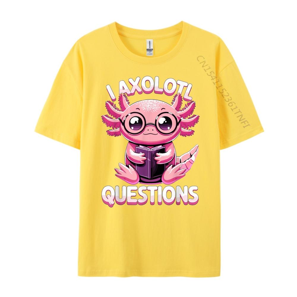I Axolotl Questions Anime Kawaii Axolotl Kids Mens Designer Clothes T Shirt Men Leisure