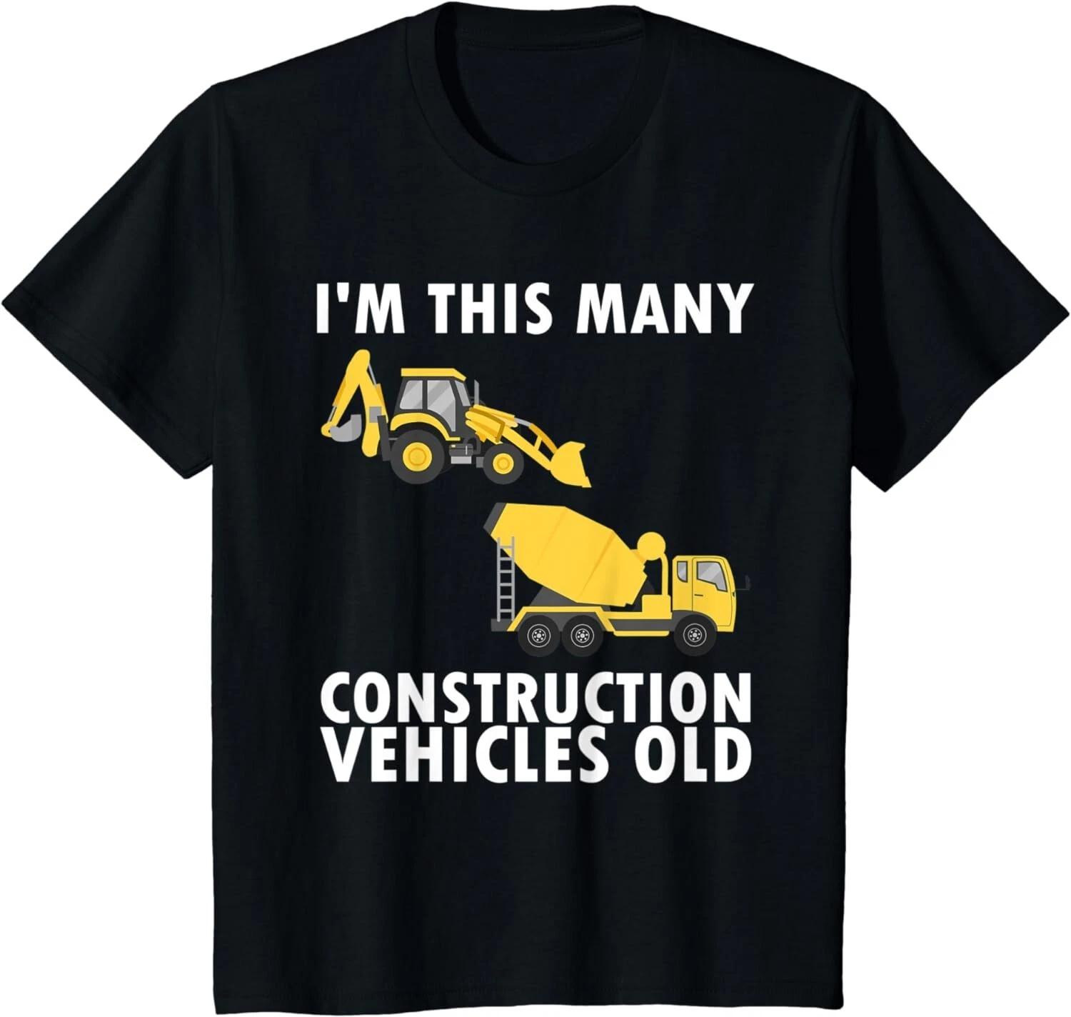 

2 Years Old Boy Construction Trucks 2nd Birthday Party Gift Unisex T-Shirt M